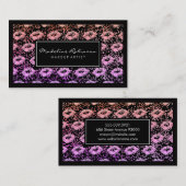 Glamour Vibrannter Glitzer Kisses Speck Black Bord Visitenkarte (Vorne/Hinten)