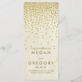Glamour Vintag Gold Confetti Hochzeitsprogramme Programm