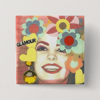GLAMOUR VINTAGE BLUMENMÄDCHEN BUTTON