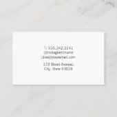 Glamour Visitenkarte (Rückseite)