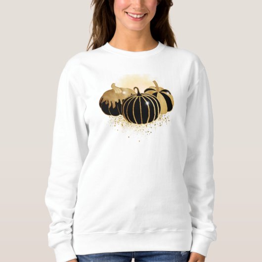 Glamour von Gold und Black Pumpkin Sweatshirt (Vorderseite)