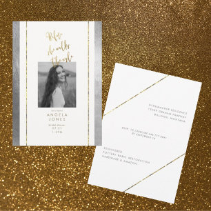Glamour vor dem Hochzeitsfoto in Gold und Silber Einladung