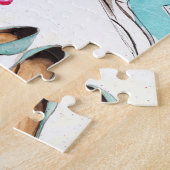 Glamour Wasserfarbe: Mode Nahtloses Muster Puzzle (Seite)