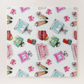 Glamour Wasserfarbe: Mode Nahtloses Muster Puzzle (Horizontal)