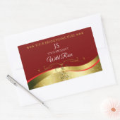 Glamour Wavy Gold Decoder Dunkelrot Monogram Label Rechteckiger Aufkleber (Umschlag)