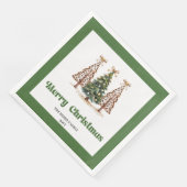 Glamour-Weihnachtsbaum-Leoparden-Druck-Dinner-Serv Serviette (Ecke)