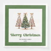 Glamour-Weihnachtsbaum-Leoparden-Druck-Dinner-Serv Serviette (Vorderseite)