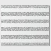 Glamour-weiße Streifen mit dem silbernen Glitzer Geschenkpapier (Flach)