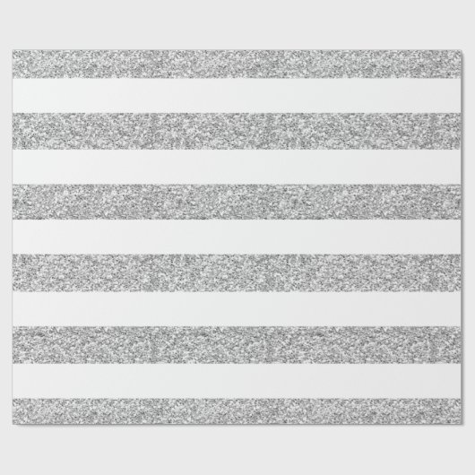 Glamour-weiße Streifen mit dem silbernen Glitzer Geschenkpapier (Flach)