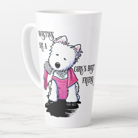 Glamour Westie KiniArt Kaffeemaschine Tasse (Linke Ecke)