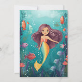 Glamour Whimsical Mermaid unter dem Meer Geburtsta Einladung (Rückseite)