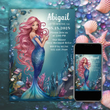 Glamour Whimsical Mermaid unter dem Meer Geburtsta
