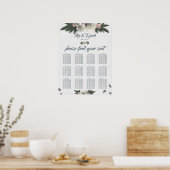 Glamour White and Peach Floral Peonys Poster (Küche)