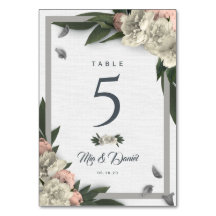 Glamour White and Peach Floral Peonys