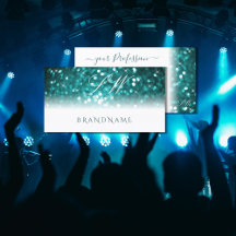 Glamour White Aquamarin Sparkling Glitzer Monogram