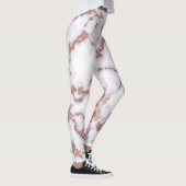 Glamour White Rose Gold Glitzer Marmormuster Leggings (Rechts)