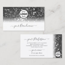 Glamour White Silver Sparkling Glitzer mit Logo