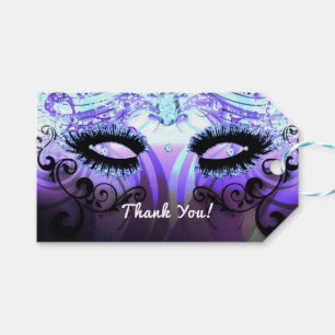 Glamour-Wimpern Lila-Maskenball-Partygeschenk Geschenkanhänger