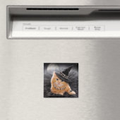 Glamour Witte Kitten Magnet (In Situ (Geschirrspüler))