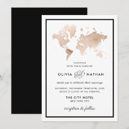 Glamour World Map | Elegante Hochzeit zum Thema Re Einladung