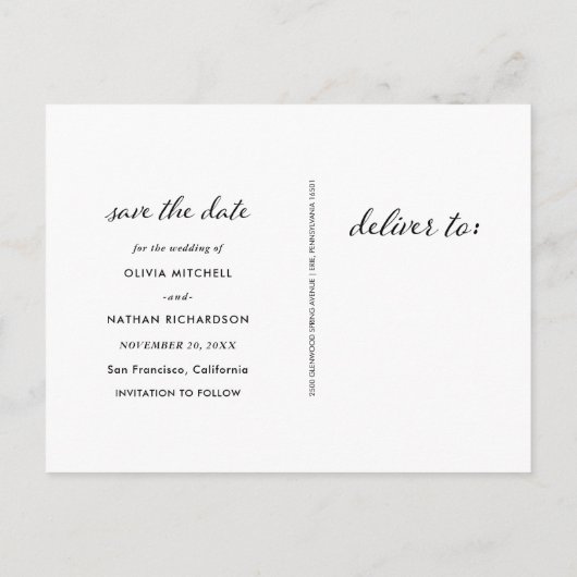 Glamour World Map | Elegante Reise Save the Date Ankündigungspostkarte (Rückseite)