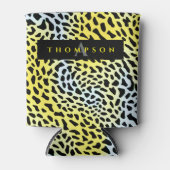 Glamour Yellow Safari Jaguar Print Pattern Monogra Dosenkühler (Vorderseite)