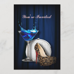 Glamourmartini-Cocktail-Party-Mädchen stilletos Einladung