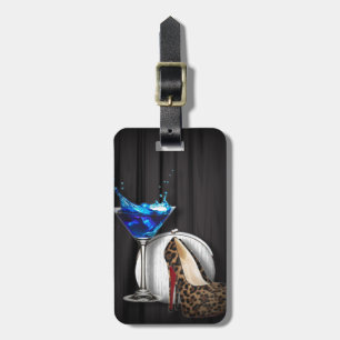 Glamourmartini-Cocktail-Party-Mädchen stilletos Gepäckanhänger