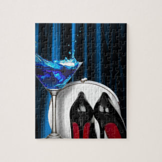 Glamourmartini-Cocktail-Party-Mädchen stilletos Puzzle