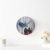 Glamourmartini-Cocktail-Party-Mädchen stilletos Runde Wanduhr (Zuhause)