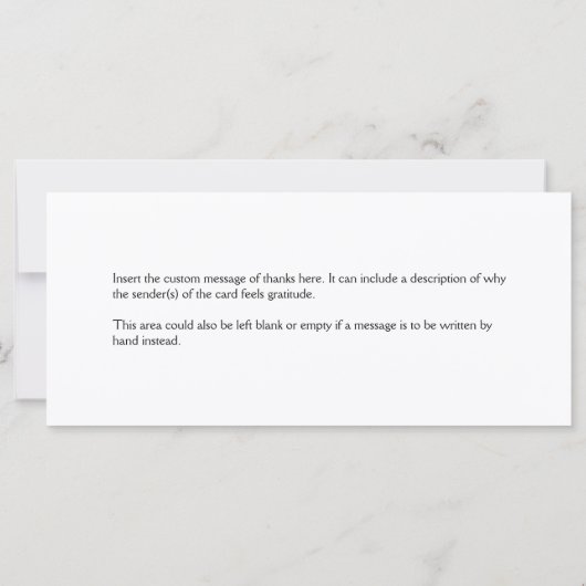 Glamourös "Danke!" Karte (Rückseite)