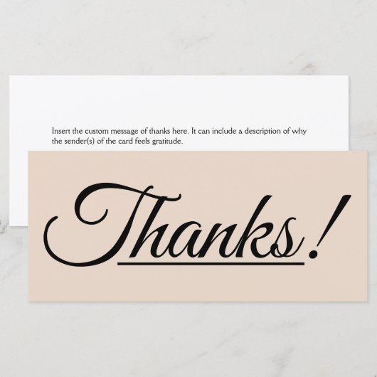 Glamourös "Danke!" Karte (Vorne/Hinten)