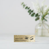 glamourös elegante Augenbrauen Mini Visitenkarte (Stehend Vorderseite)