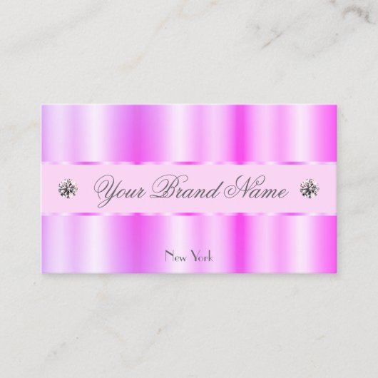 Glamourös glamourös glänzend hellrosa Diamanten Visitenkarte (Vorderseite)