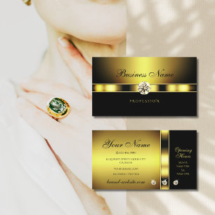 Glamourös golden und schwarz mit schimmernden Dia Visitenkarte