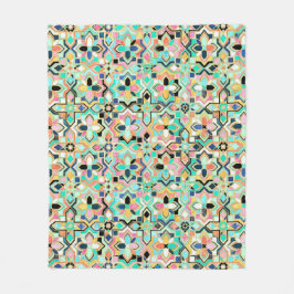 Glamourös-goldfarbenes marokkanisches Fliesenmuste Fleecedecke