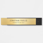 Glamourös moderne Vorlage Schwarz und Gold lang Türschild (Vorderseite )