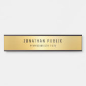 Glamourös moderne Vorlage Schwarz und Gold lang Türschild (Vorderseite )