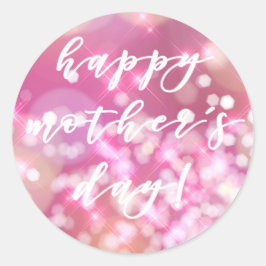 Glamourös rosa Sparkle Happy Mother's Day Stickers