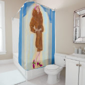 glamouröse 1920er-Frau in Pelzmantel Duschvorhang (Beispiel)