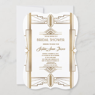 Glamouröse 1920er Great Gatsby Brautparty Einladung