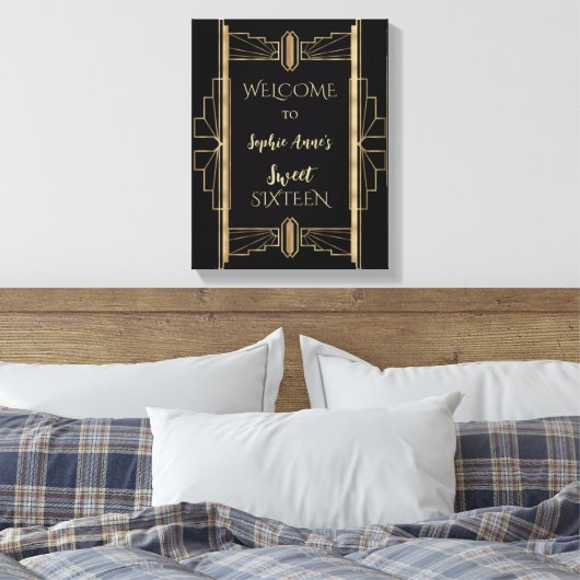 Glamouröse 1920er Jahre Great Gatsby Art Deco SWEE Leinwanddruck (Insitu (Schlafzimmer))