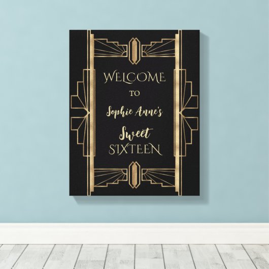 Glamouröse 1920er Jahre Great Gatsby Art Deco SWEE Leinwanddruck (Insitu (Holzboden))