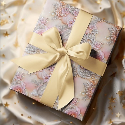 Glamouröse 3-D-Blume mit glänzender Tinte Geschenkpapier