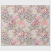 Glamouröse 3-D-Blume mit glänzender Tinte Geschenkpapier (Flach)