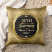 Glamouröse 50. Gold-Hochzeitsvorlage Kissen (Decke)