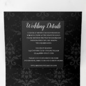 Glamouröse Abend-Hochzeit Dreifach Gefaltete Einladung (Innen Erste Seite)