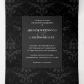 Glamouröse Abend-Hochzeit Dreifach Gefaltete Einladung (Innenseite Mitte)