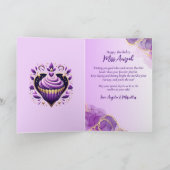 Glamouröse Afrikanische Amerikanerin Lila zum Gebu Karte (Innenseite)