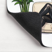 Glamouröse alte Dame mit Wein Mousepad (Ecke)